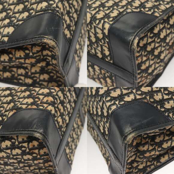 DIOR Trotter Canvas Hand Bag Navy Gold - Picture 10 of 12